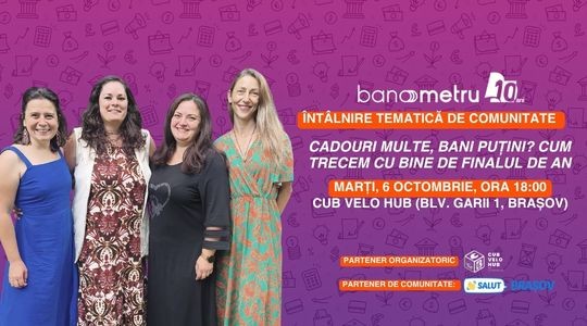 Întâlnire tematică de comunitate: Cadouri multe, bani puțini? Cum trecem cu bine de finalul de an