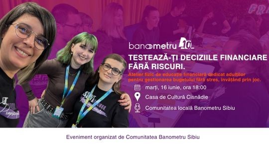 Banometru Sibiu: Testează-ți deciziile financiare fără riscuri. Atelier de boardgame pentru adulți